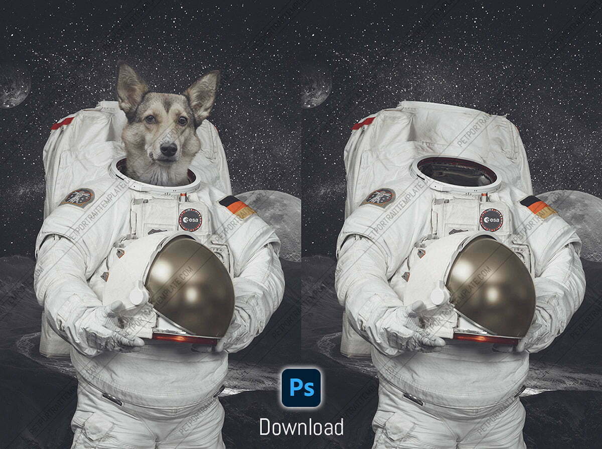 Pet Portrait Template Astronaut