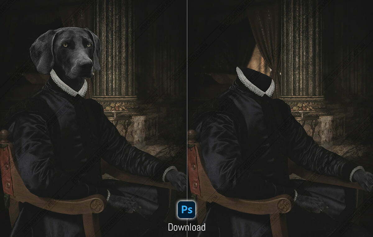 Royal Pet Portrait Template Labrador